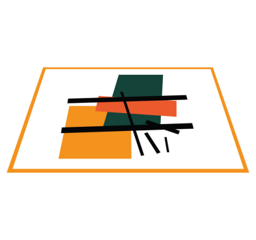 Firkanter og rektangler abstrakt kunst originale spisebrikke - Tenstickers