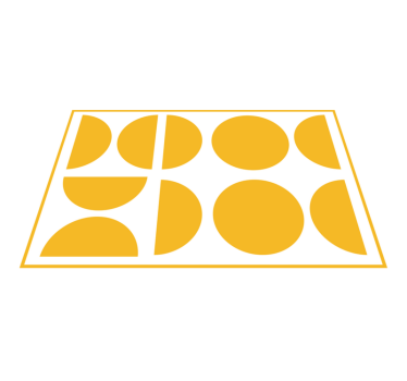 Gule halvsirkler originale spisebrikke - Tenstickers