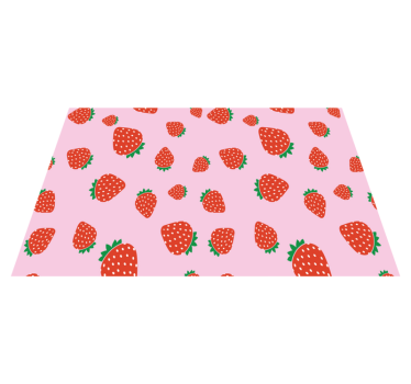 Jordbær mønster på rosa bakgrunn originale spisebrikke - Tenstickers