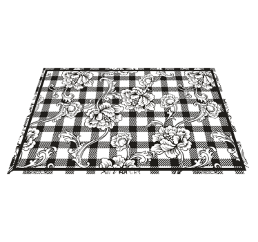 Spisebrikke original blomstret rutemønster - Tenstickers