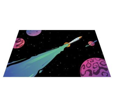 Tegneserieplass med rakett originale spisebrikke - Tenstickers