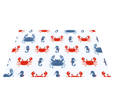 Spisebrikke original krabbe og sjøhest mønster - Tenstickers
