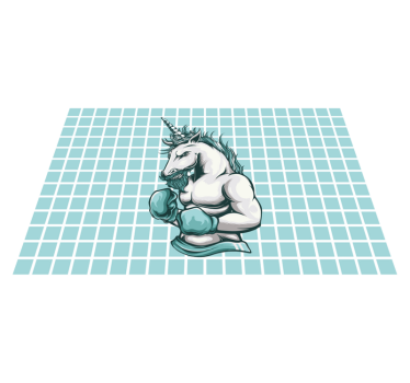 Trening gym unicorn tegneserie originale spisebrikke - Tenstickers