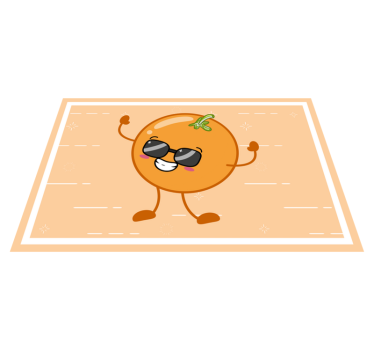 Oransje med briller originale spisebrikke - Tenstickers