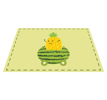 Morsom ananas i en vannmelonbil spedbarns spisebrikke - Tenstickers