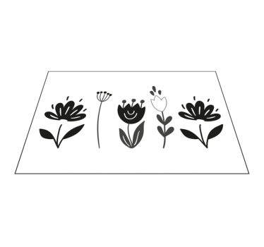 Spisebrikke original blomsterlinje kunst - Tenstickers