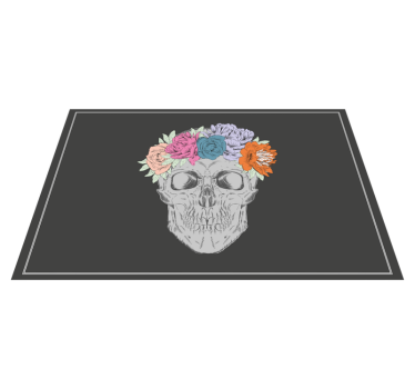 Hodeskalle med fargerike blomster originale spisebrikke - Tenstickers