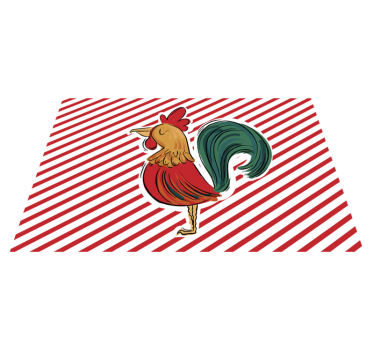 Spisebrikke original høne med striper - Tenstickers