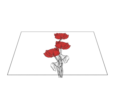 Rød blomsterdekorasjon spisebrikke original - Tenstickers