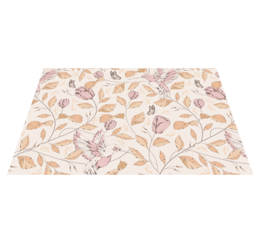 Spisebrikke original med kolibri blomsterdesign - Tenstickers