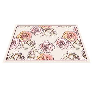 Spisebrikke original roseblomsterarrangement - Tenstickers