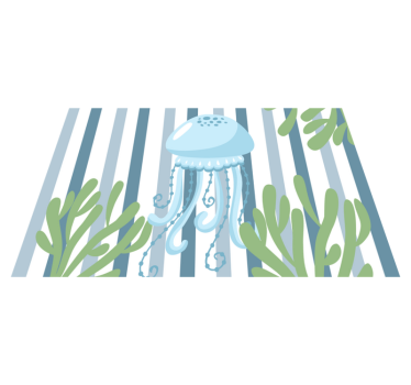 Spisebrikke original med undervannsscene av maneter - Tenstickers