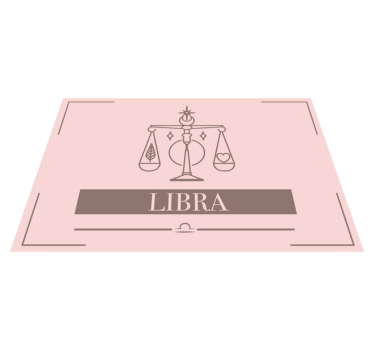 Libra rosa kort stjernetegn design originale spisebrikke - Tenstickers