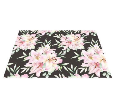 Spisebrikke original med blomstrende rosa liljer - Tenstickers
