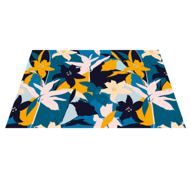 Spisebrikke original blomstret teal mønster - Tenstickers