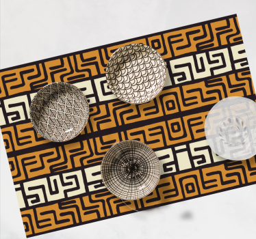 Abstrakt mønster i afrikansk stil originale spisebrikke - Tenstickers