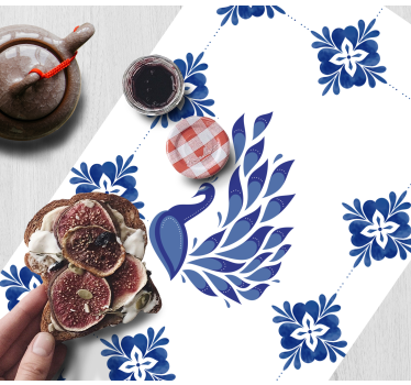 Delftware påfugl originale vinylplater - Tenstickers