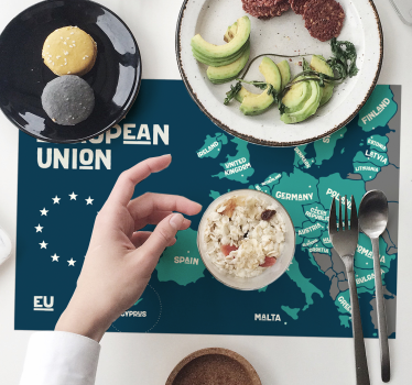 Europeiske unions kart originale vinylplattformer - Tenstickers