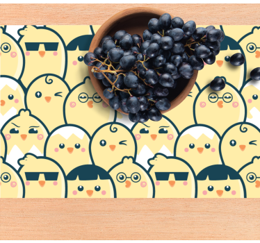 Kule kyllinger rader originale spisebrikke - Tenstickers
