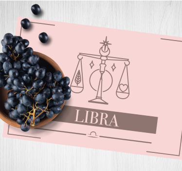 Libra rosa kort stjernetegn design originale spisebrikke - Tenstickers