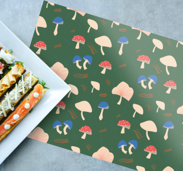 Lively mushroom print spisebrikke original - Tenstickers