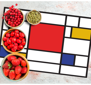 Mondrian geometrisk kunst originale spisebrikke - Tenstickers