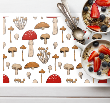 Mushroom pattern spisebrikke original - Tenstickers