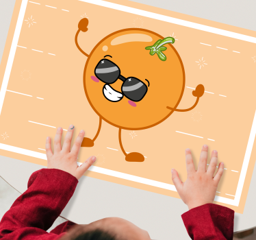 Oransje med briller originale spisebrikke - Tenstickers