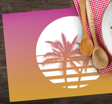 Palm tree twilight spisebrikke original - Tenstickers