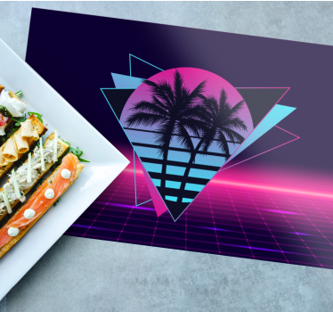 Palmetre i vaporwave-stil originale spisebrikke - Tenstickers