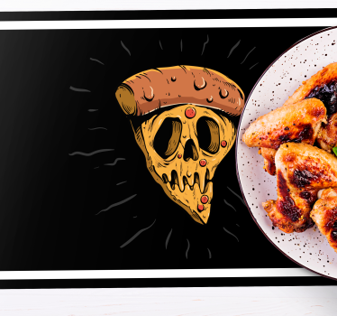 Pizza hodeskalle graffiti stil originale spisebrikke - Tenstickers