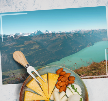 Snødekte fjell spisebrikke original - Tenstickers
