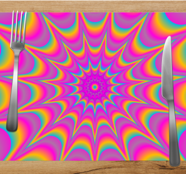 Psykedelisk optisk retrostjerne originale spisebrikke - Tenstickers