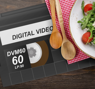 Retro videobånd vinyl spisebrikker - Tenstickers