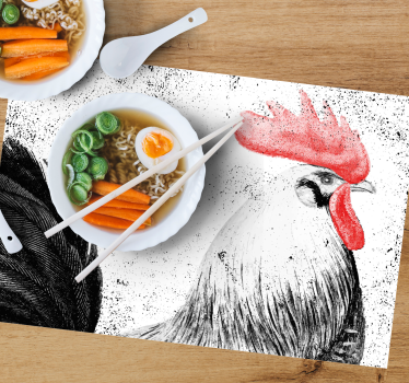 Rooster illustrasjon spisebrikke original - Tenstickers