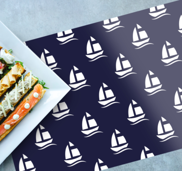 Sailboat pattern spisebrikke original - Tenstickers