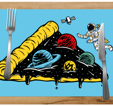 Skive med romtema spisebrikke original - Tenstickers