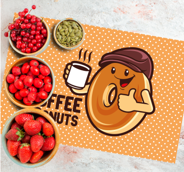 Smultring drikker en kopp kaffe originale spisebrikke - Tenstickers