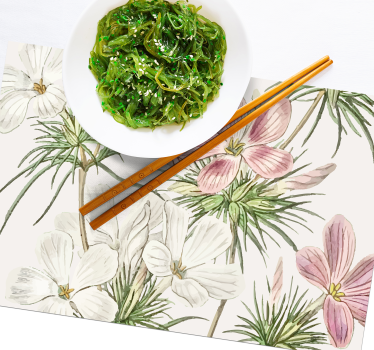 Spisebrikke original blomster botanisk arrangement - Tenstickers