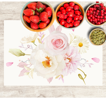 Spisebrikke original blomsterarrangement glede - Tenstickers