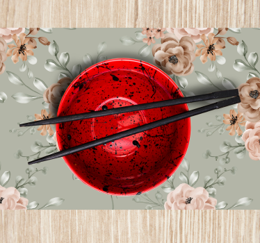 Spisebrikke original blomsterbakgrunnskål - Tenstickers