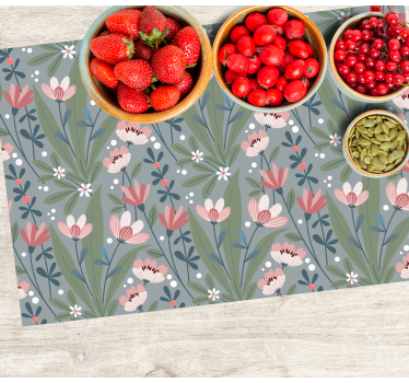 Spisebrikke original blomsterdesign - Tenstickers