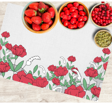 Spisebrikke original blomsterdesign med blader - Tenstickers