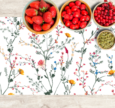 Spisebrikke original blomsterdesign sett - Tenstickers