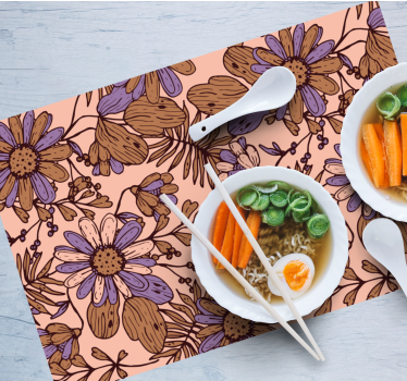 Spisebrikke original blomsterinspirert overflate - Tenstickers
