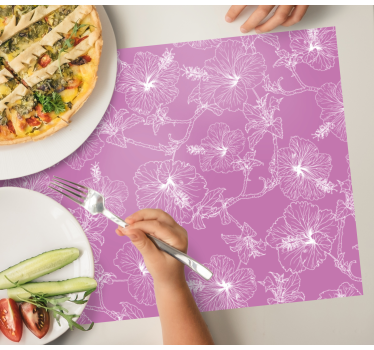 Spisebrikke original blomsterkontur mønster - Tenstickers