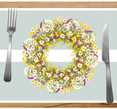 Spisebrikke original blomsterkrans midtpunkt - Tenstickers