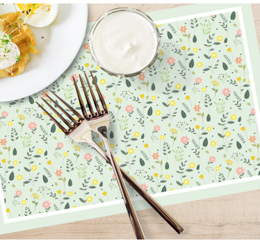 Spisebrikke original blomstermønster - Tenstickers