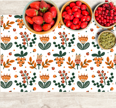 Spisebrikke original botanisk arrangement med bladverk - Tenstickers