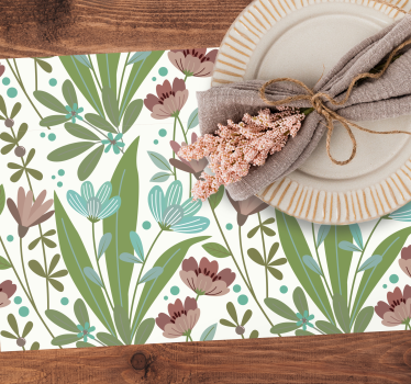 Spisebrikke original botanisk bladtrykk - Tenstickers